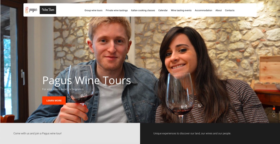 Our new website after the restyling - Pagus Wine Tours