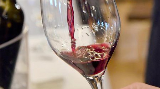 A glass of Ripasso, lighter in color and body if compared to Amarone